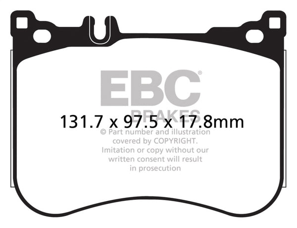 EBC 14+ Mercedes-Benz S550 4.7 Twin Turbo AMG Sport Pkg Redstuff Front Brake Pads - Bull Strap
