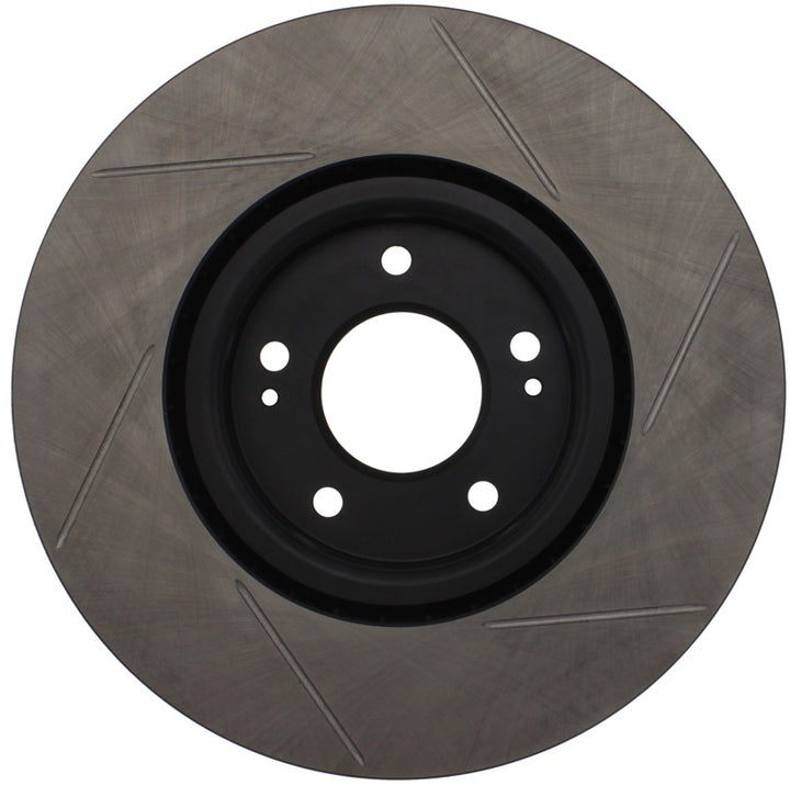 StopTech Power Slot 03-06 Evo 8 & 9 Slotted Right Front Rotor - Bull Strap