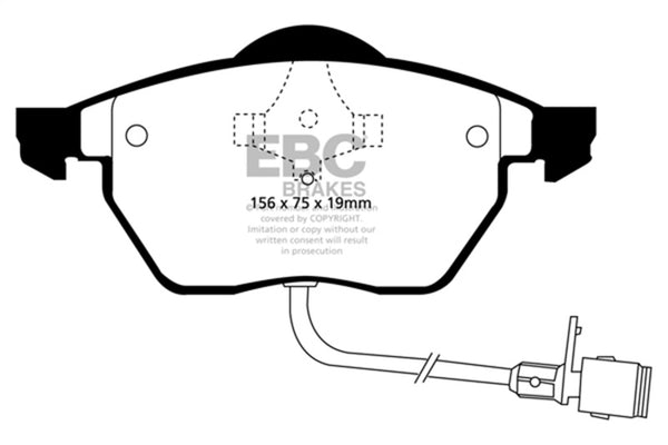 EBC 91-94 Audi 100 Quattro 2.8 (ATE) Redstuff Front Brake Pads - Bull Strap