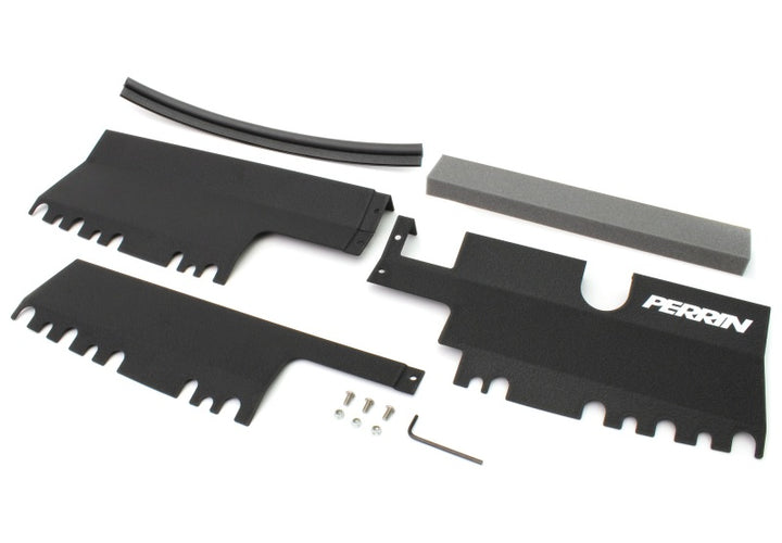 PERRIN 15-21 Subaru WRX/STI Radiator Shroud (With/Without OEM Intake Scoop) - Black - Bull Strap