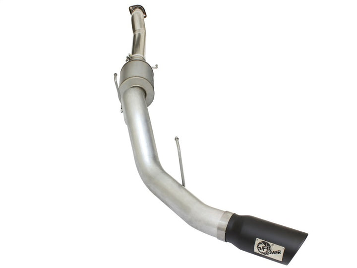 aFe Atlas Exhausts 4in Cat-Back Aluminized Steel Exhaust Sys 2015 Ford F-150 V6 3.5L (tt) Black Tip - Bull Strap