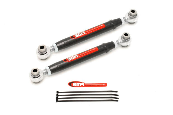 BMR 10-15 5th Gen Camaro Rear Adj. Rod Ends Toe Rods - Black Hammertone - Bull Strap