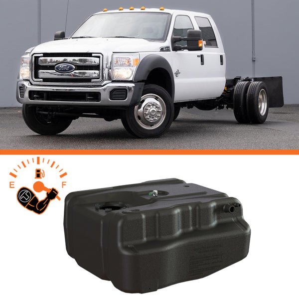 Titan Fuel Tanks 11-19 Ford F-350/F-450 Narrow Frame 40 Gallon After-Axle Utility Fuel Tank - Bull Strap