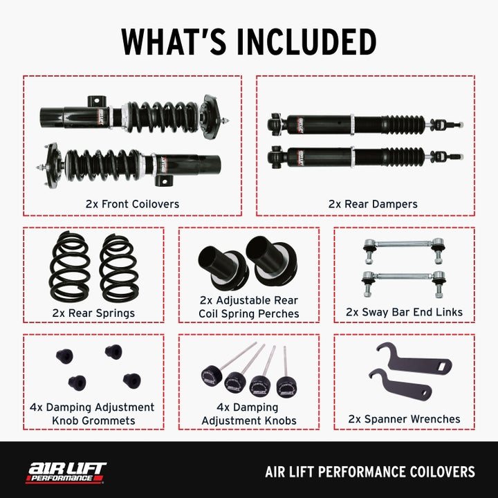 Air Lift Performance 15-20 Audi A3 / 15-24 VW GTI Coilover Kit - Bull Strap