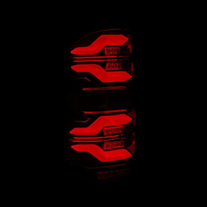 AlphaRex 14-21 Toyota Tundra LUXX LED Taillights Black/Red w/Activ Light/Seq Signal - Bull Strap