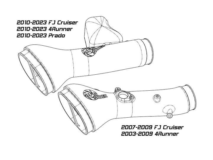 aFe Momentum GT Red Edition Cold Air Intake System w/ Pro DRY S Filt Toyota FJ Cruiser 07-23 V6-4.0L - Bull Strap