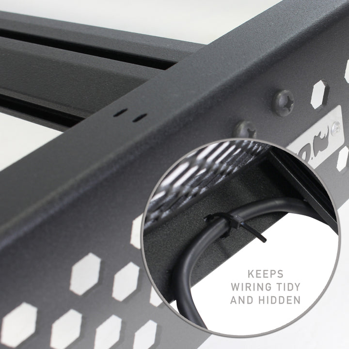 Go Rhino 24-25 Toyota Tacoma Double Cab Pickup Ceros Low Profile Roof Rack - Tex. Blk - Bull Strap