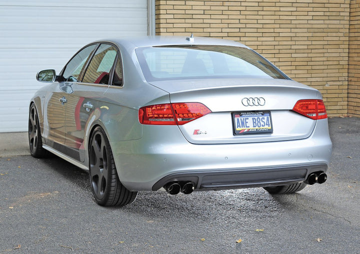 AWE Tuning Audi B8 / B8.5 S4 3.0T Track Edition Exhaust - Chrome Silver Tips (90mm) - Bull Strap