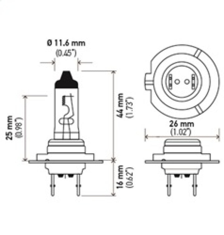 Hella Halogen H7 Bulb - Bull Strap