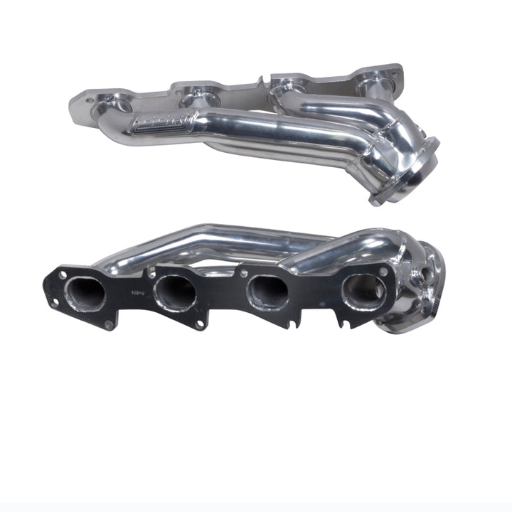BBK 09-20 Dodge Challenger Hemi 5.7L Shorty Tuned Length Exhaust Headers - 1-3/4in Silver Ceramic - Bull Strap