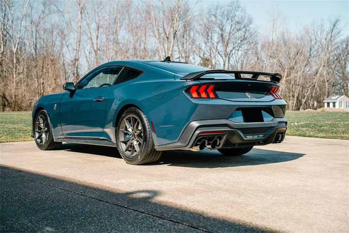 Corsa 24+ Ford Mustang Dark Horse 5.0L 3in Dual Rear Axle-Back w/Twin 4.5in Black PVD Slash Tips - Bull Strap