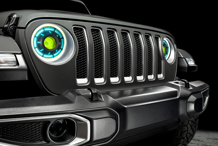 Oracle Oculus Bi-LED Projector Headlights for Jeep JL/Gladiator JT - w/ BC1 Controller - Bull Strap
