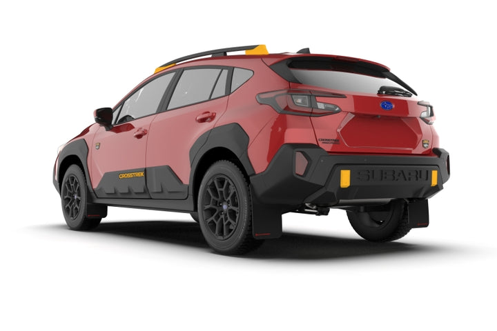 Rally Armor 24-25 Subaru Crosstrek (Wilderness Only) Black UR Mudflap W/Wild-Orange Logo No Drill Re - Bull Strap
