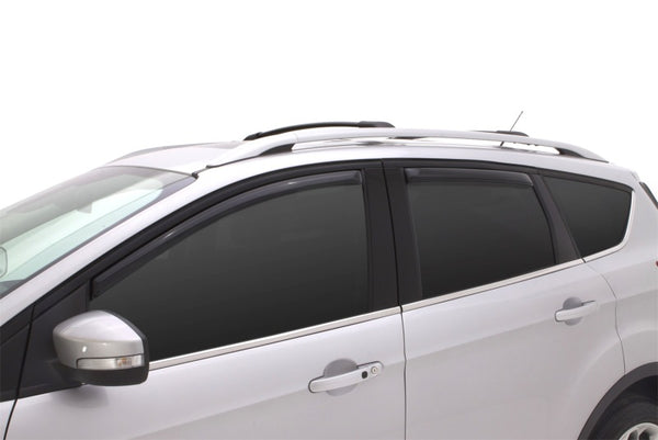 AVS 13-18 Ford Escape Ventvisor In-Channel Front & Rear Window Deflectors 4pc - Smoke - Bull Strap