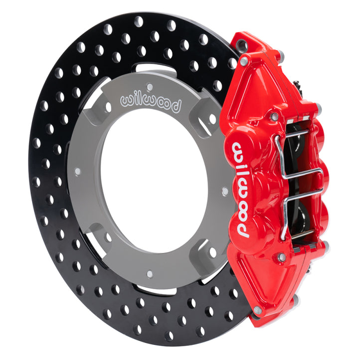 Wilwood 17-21 Can-Am X3RS Red 6-Piston Rear Kit 11.25in - Drilled Rotors - Bull Strap