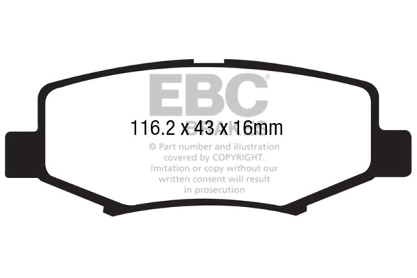 EBC 06-11 Dodge Nitro 3.7 Greenstuff Rear Brake Pads - Bull Strap