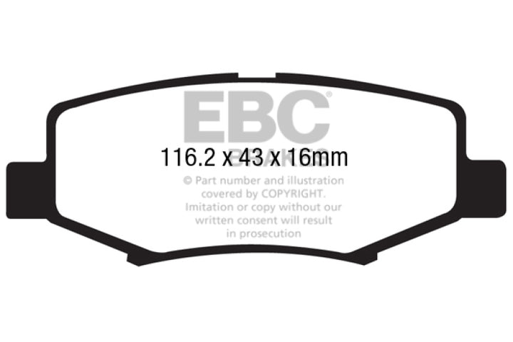 EBC 06-11 Dodge Nitro 3.7 Greenstuff Rear Brake Pads - Bull Strap