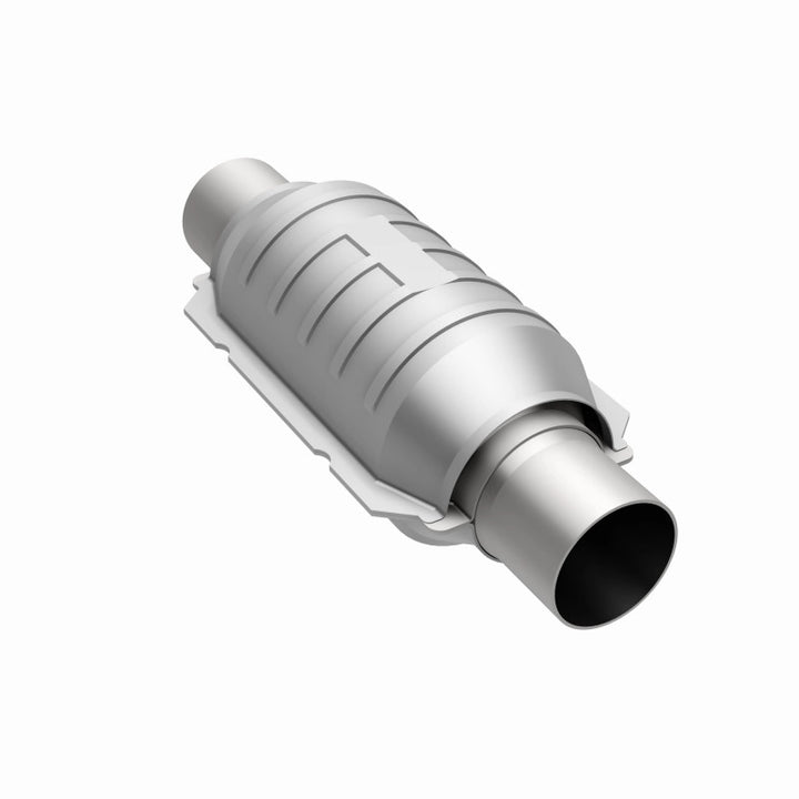 MagnaFlow Conv Univ 3in Inlet/Outlet Center/Center Round 9in Body L x 5.125in W x 13in Overall L - Bull Strap