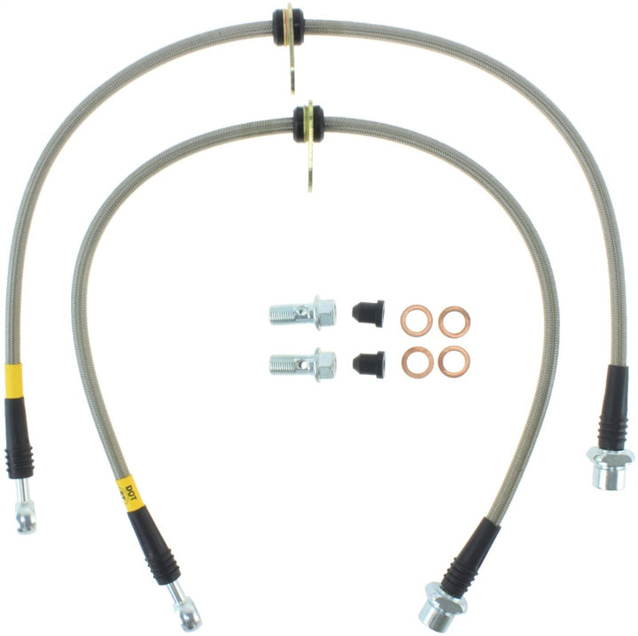 StopTech 02-12 Toyota Camry Coupe/Sedan / 04-08 Solara Rear Stainless Steel Brake Lines - Bull Strap