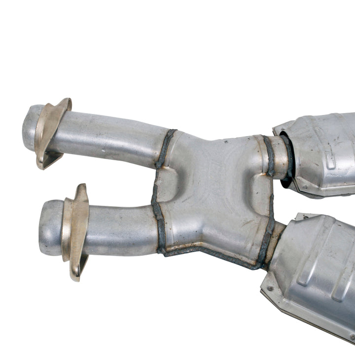 BBK 86-93 Mustang 5.0 High Flow X Pipe With Catalytic Converters - 2-1/2 - Bull Strap