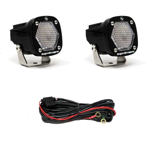 Baja Designs S1 Work/Scene LED Light w/ Mounting Bracket Pair - Bull Strap
