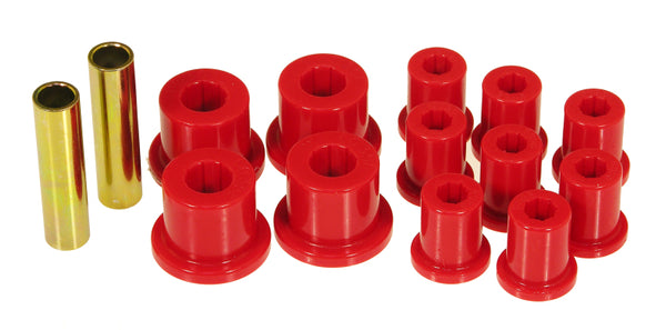 Prothane 76-86 Jeep CJ5/CJ7 Rear Spring & Shackle Bushings - Red - Bull Strap