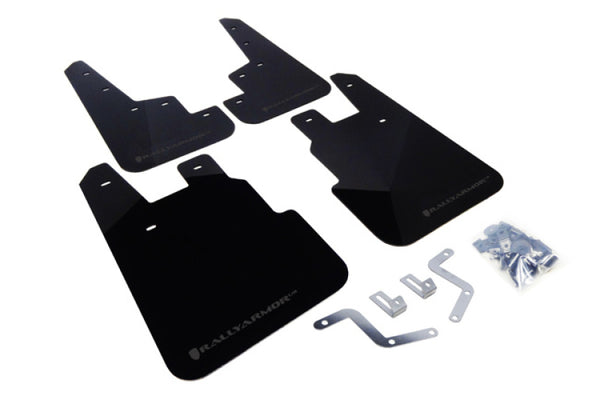 Rally Armor 14-18 Subaru Forester Black Mud Flap w/ Grey Logo - Bull Strap