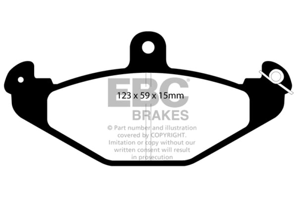 EBC 92-00 Dodge Viper 8.0 Redstuff Rear Brake Pads - Bull Strap