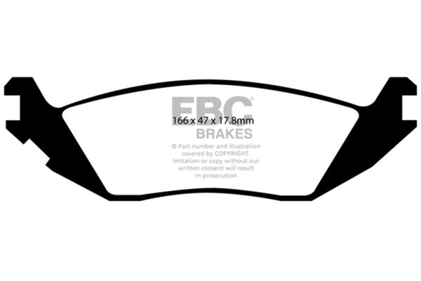 EBC 2019+ Ram 1500 Classic 3.6L/5.7L Yellowstuff Rear Brake Pads - Bull Strap