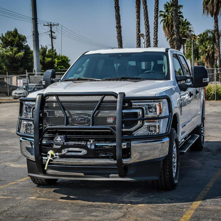 Westin 2017-2018 Ford F-250/350 MAX Winch Tray - Black - Bull Strap
