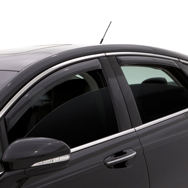 AVS 07-08 Honda Fit Ventvisor In-Channel Front & Rear Window Deflectors 4pc - Smoke - Bull Strap