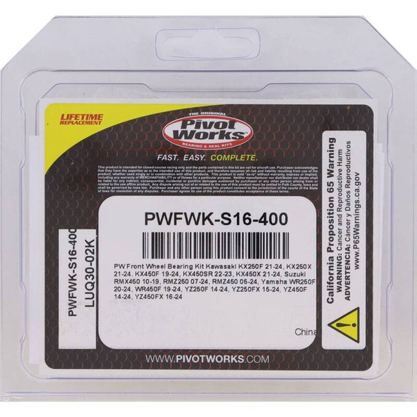 Pivot Works 21-23 Kawasaki KX250F Front Wheel Bearing Kit - Bull Strap