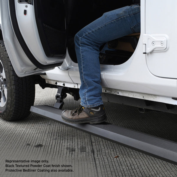 RealTruck 07-17 Jeep Wrangler 2dr VoltStep Electric Running Board Kit (Cut Req.) - Tex. Blk - Bull Strap