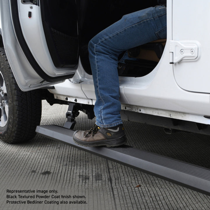 RealTruck 07-17 Jeep Wrangler 2dr VoltStep Electric Running Board Kit (Cut Req.) - Tex. Blk - Bull Strap