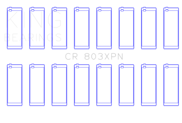 King Engine Bearings 55-67 Ford 265/283/302/327 V8 Performance Rod Bearing Set - Size STD - Bull Strap
