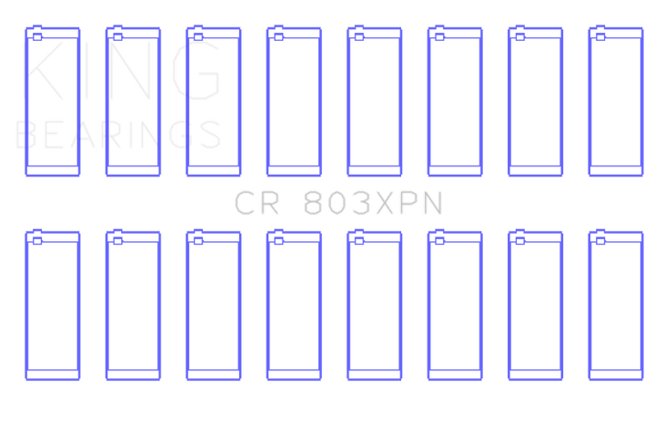 King Engine Bearings 55-67 Ford 265/283/302/327 V8 Performance Rod Bearing Set - Size STD - Bull Strap