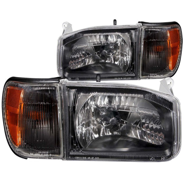 ANZO 1999-2004 Nissan Pathfinder Crystal Headlights Black - Bull Strap