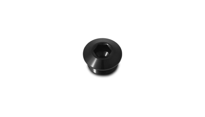 Vibrant Aluminum -16AN ORB Slimline Port Plug w/O-Ring - Anodized Black - Bull Strap