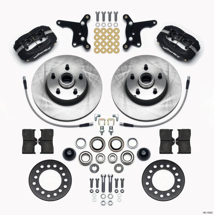 Wilwood Forged Dynalite Front Kit 11.28in 1 PC Rotor&Hub Ford 1954-1956 - Bull Strap