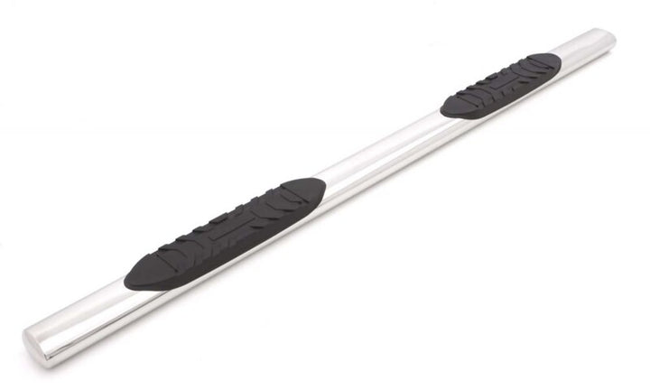 Lund 07-17 Chevy Silverado 1500 Ext. Cab 5in. Oval Straight SS Nerf Bars - Polished - Bull Strap