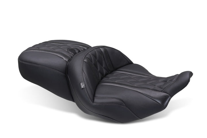 Mustang 23-25 Harley CVO Road Glide (ST) Super Touring Standard Reach One-Piece, 2 UP Black - Bull Strap