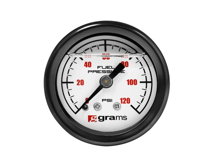 Grams Performance Universal 0-120 PSI Fuel Pressure Gauge - White Face - Bull Strap
