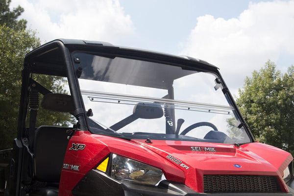 Seizmik 13+ Polaris Ranger 900/1000 XP/Crew Full-Size Windshield Versa-Fold Double-Coated - Bull Strap
