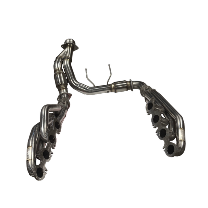 Kooks 21-23 Ford F150 Coyote V8 5.0L 1-7/8in SS Header w/ GREEN Catted Connection Pipe - Bull Strap
