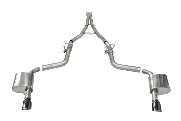 Corsa 2015-2023 Charger SRT/Hellcat/Redeye 2.75in Valved Catback DRE w/ Single 4.5in Blk PVD Tips - Bull Strap