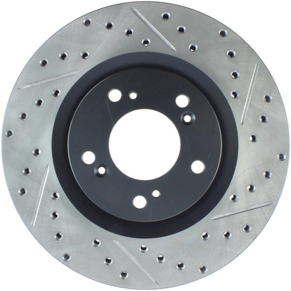 StopTech 00-09 S2000 Slotted & Drilled Left Front Rotor - Bull Strap