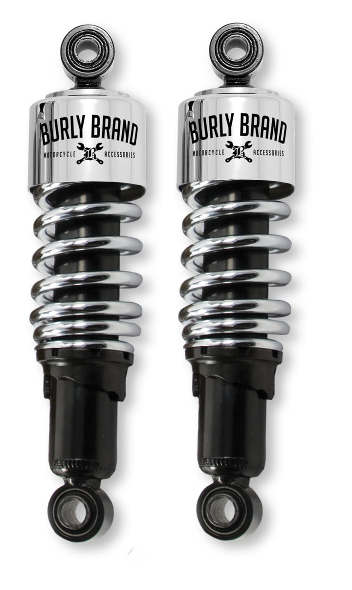 Burly Brand XL Shocks 10.5in - Chrome - Bull Strap