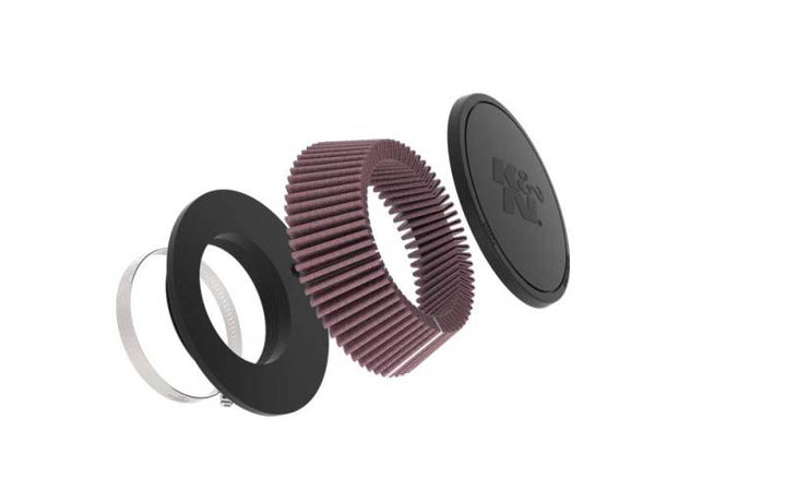 K&N Universal Rubber Filter 0.75in FLG 4.0625in OD 2.1875in Height - Bull Strap