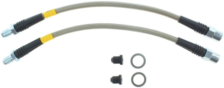 StopTech 03-09 Mercedes E55/E63 / 03-10 E320/E350 Coupe / 03-09 E500/E550 Rear SS Brake Line Kit - Bull Strap
