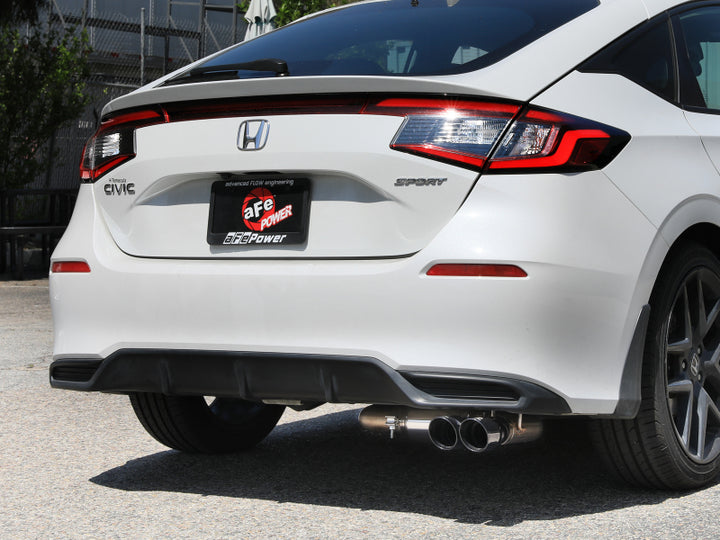 aFe POWER Takeda 2.5in 304 SS Cat-Back Exhaust w/ Black Tips 22-25 Honda Civic L4-2.0L - Bull Strap